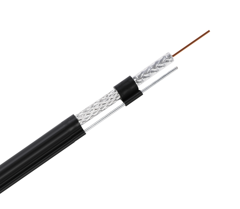 Cavo coassiale con schermatura standard da 75 Ohm serie RG59M: nastro singolo e treccia con Messenger